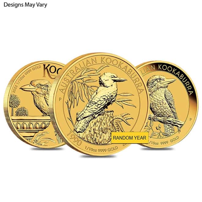 1/10 oz Gold Australian Kookaburra Perth Mint BU (Random Year)