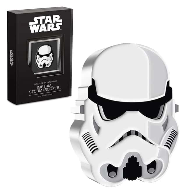 2021 Niue 1 oz Silver Imperial Stormtrooper Shaped Coin - Star Wars Faces of the Empire .999 Fine (w/Box & COA)