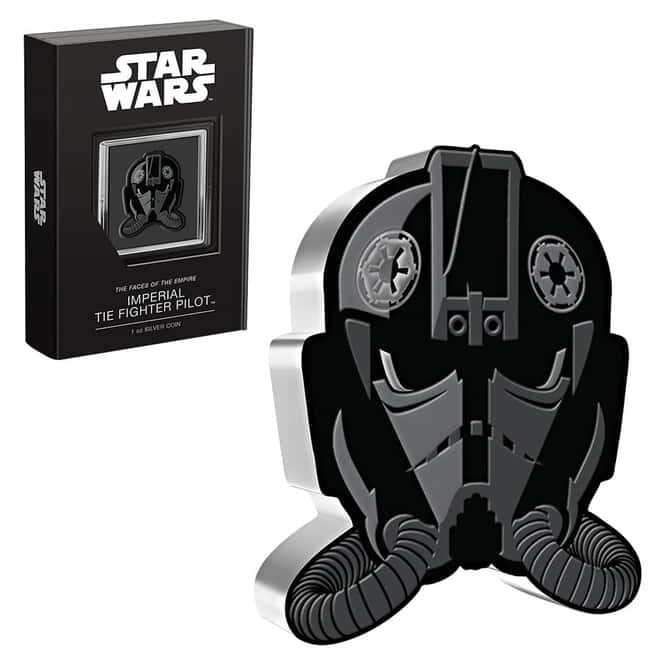 2021 Niue 1 oz Silver Imperial TIE Fighter Pilot Shaped Coin - Star Wars Faces of the Empire .999 Fine (w/Box & COA)