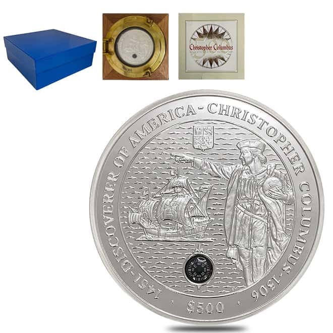 2006 British Virgin Islands 5 Kilo Christopher Columbus Silver Proof Coin (w/Display & COA)