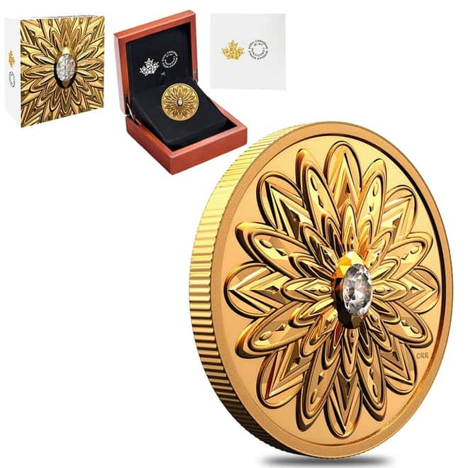 2021 Canada 1 oz Proof Gold Forevermark Black Label Oval Diamond Coin .99999 Fine (w/Box & COA)