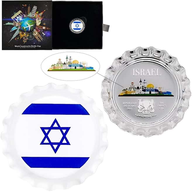 2021 Chad 6 gram World Landmarks - Israel Bottle Cap Proof Silver Coin .999 Fine (w/Box)