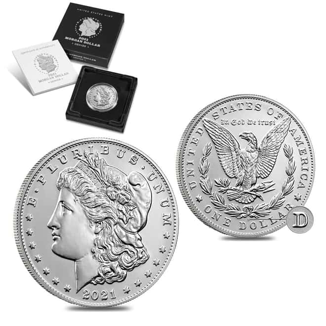 2021-D Morgan Silver Dollar Centennial Coin 1921 100th Anniversary (w/Box & COA)