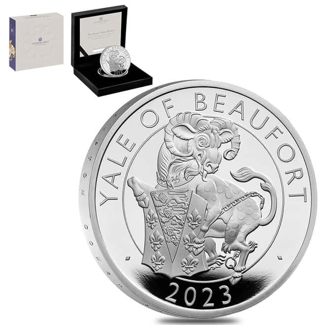 2023 Great Britain 1 oz Proof Silver The Tudor Beasts Yale of Beaufort Coin .999 Fine (w/Box & COA)