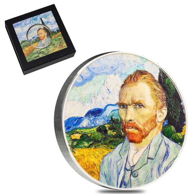 2022 Cook Islands 2 oz Proof Silver Masters of Art - Vincent van Gogh Coin .999 Fine (w/Box & COA)