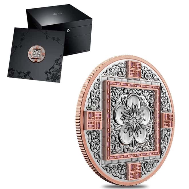 2021 Canada 10 oz Proof Platinum Splendour Coin with Pink Diamonds .9995 Fine (w/Box & COA)