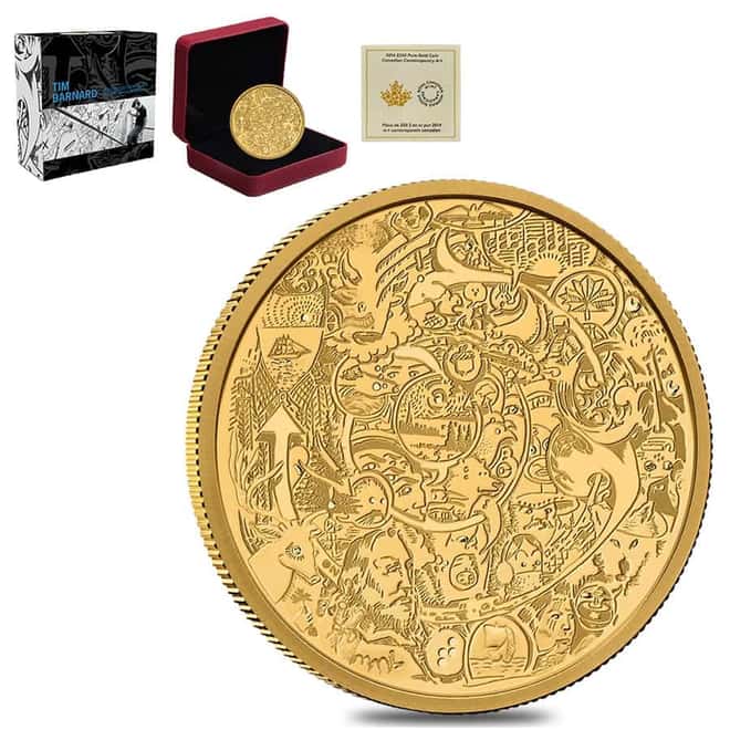 2014 Canada 2 oz Proof Gold Contemporary Art - Tim Barnard Coin .9999 Fine (w/Box & COA)