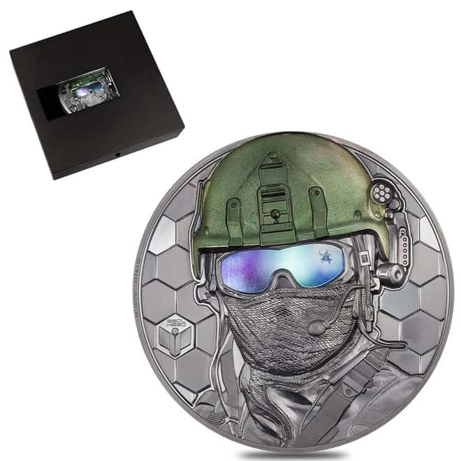 2022 1 Kilo Proof Silver Real Heroes - Special Forces Cook Islands Coin .999 Fine (w/Box & COA)
