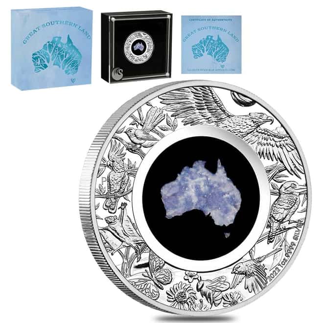 2022 1 oz Proof Silver Great Southern Land Lepidolite Coin Australian Perth Mint (w/Box & COA)