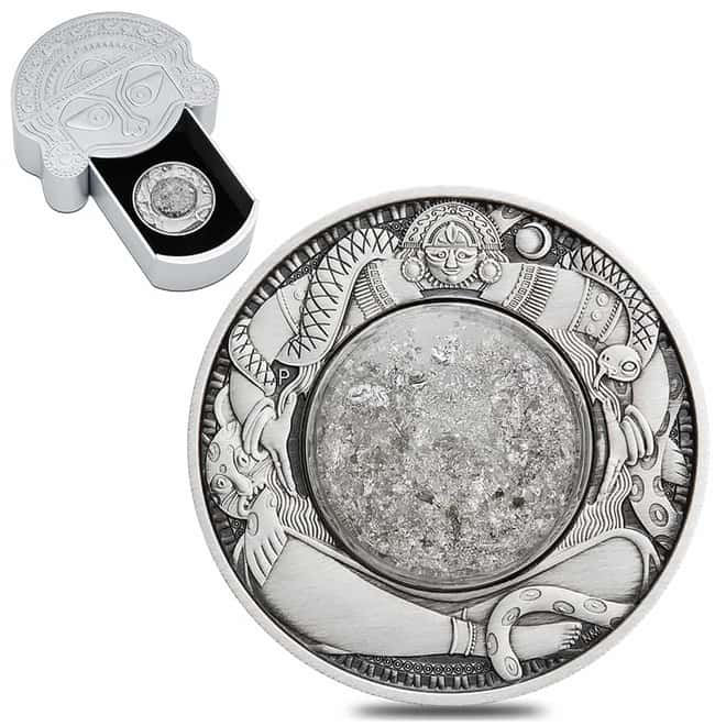 2021 Tuvalu 2 oz Antiqued Silver Tears of the Moon Coin .9999 Fine (w/Box & COA)