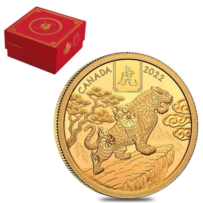 2022 Canada 1/2 oz Proof Gold Lunar Year of The Tiger RCM Coin .9999 Fine (w/Box & COA)