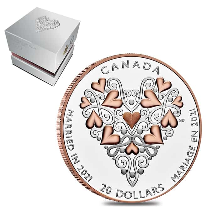 2021 Canada 1 oz Silver Best Wishes On Your Wedding Day Coin .9999 Fine (w/Box & COA)