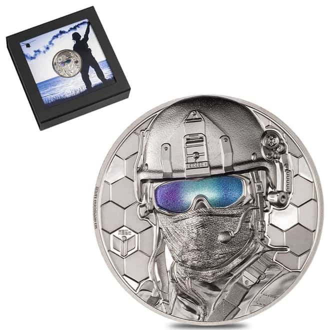 2022 1 oz Proof Platinum Real Heroes - Special Forces Cook Islands Coin .9995 Fine (w/Box & COA)