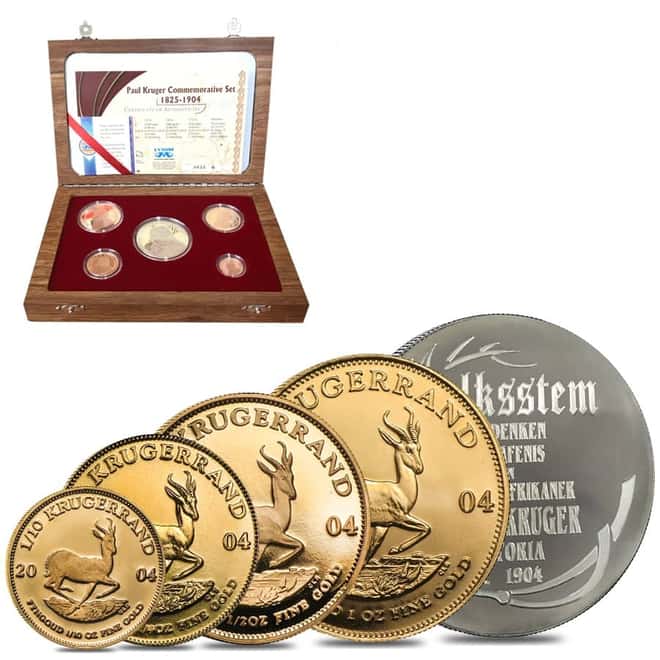 2004 South African Krugerrand Paul Kruger Commem 5-Coin Proof Set (w/Box & COA)