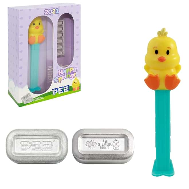 30 gram PAMP Suisse Chick PEZ Dispenser & Silver Wafers (w/Box & COA)