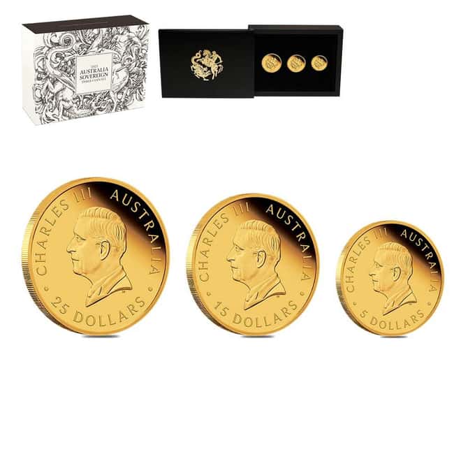 2025 Australia Sovereign Proof Gold 3-Coin Set Perth Mint