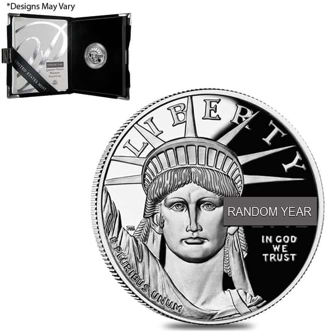 1/4 oz Proof Platinum American Eagle (Random Year, w/Box & COA)