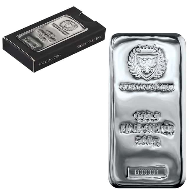 1/2 Kilo Germania Mint Silver Bar .9999 Fine (500 gram)