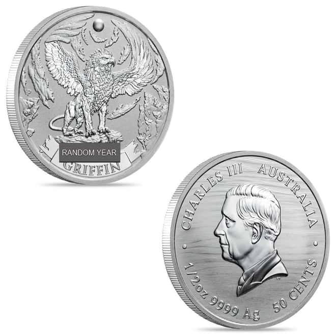 1/2 oz Mythical Creatures Griffin Silver Coin BU Australia Perth Mint (Random Year)