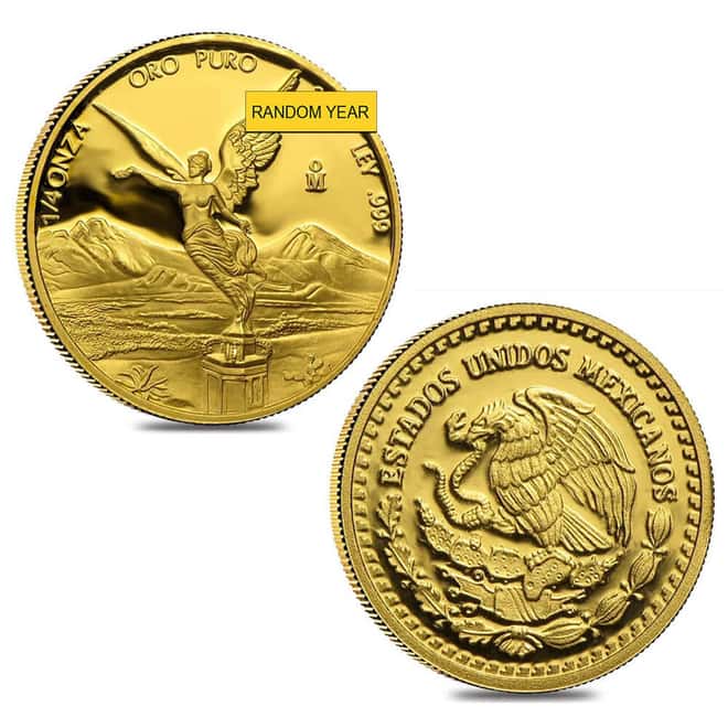 1/4 oz Mexican Onza / Libertad Proof Gold Coin (Random Year)