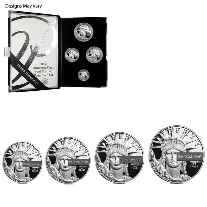 1.85 oz Proof Platinum American Eagle 4-Coin Set (Random Year, w/Box & COA)