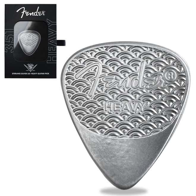 2021 10 gram PAMP Suisse Sterling Silver Heavy Playable Fender 351 Guitar Pick .925 Fine (w/Box)