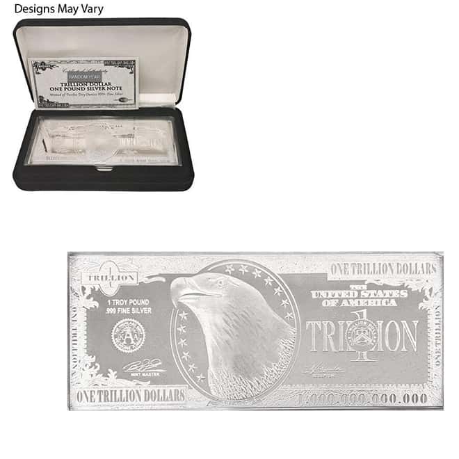 12 oz Silver Bill Bar (Random Design, w/Box & COA)