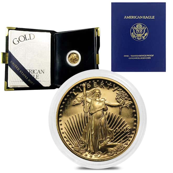 2002-W 1/10 oz $5 Proof Gold American Eagle (w/Box & COA)