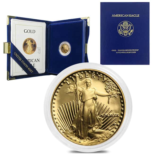 1989-P 1/10 oz $5 Proof Gold Eagle (W/COA & Box)