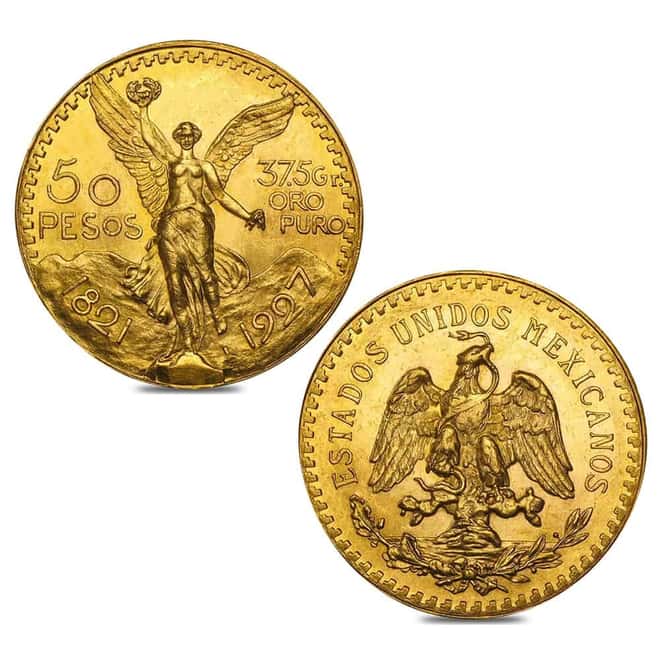 1927 Mexico 50 Pesos Gold Coin AU/BU