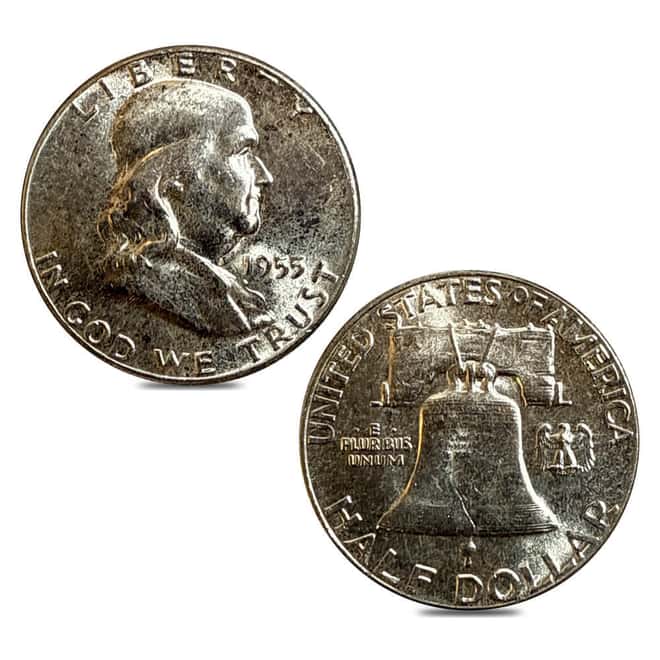 1955 Franklin "Bugs Bunny" Silver Half Dollar 50C AU/BU