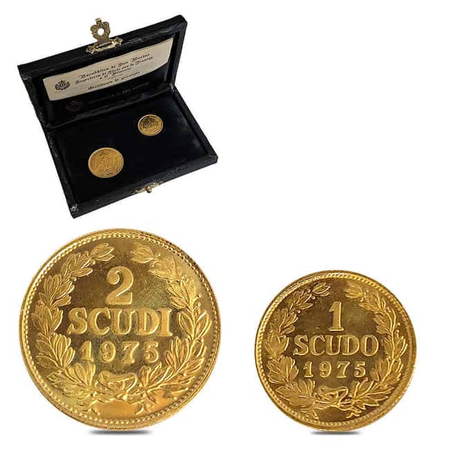1975 San Marino Scudi Gold 2-Coin Set (w/Box & COA)