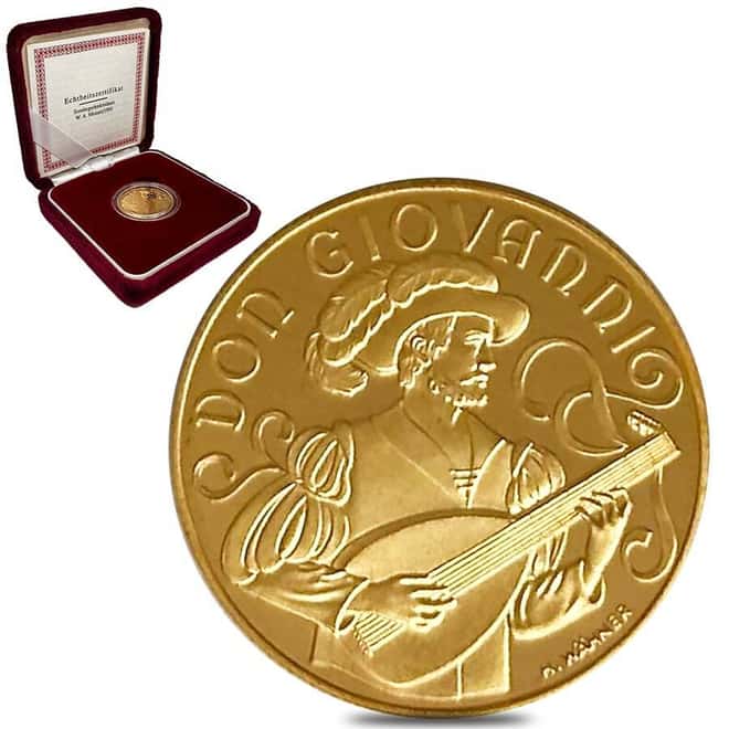 1991 Austria Mozart Don Giovanni 500 Schillings Gold Coin (w/Box & COA)