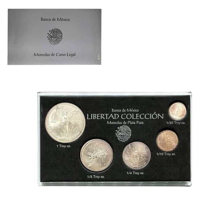 1993 1.9 oz Mexican Silver Libertad 5-Coin Set BU