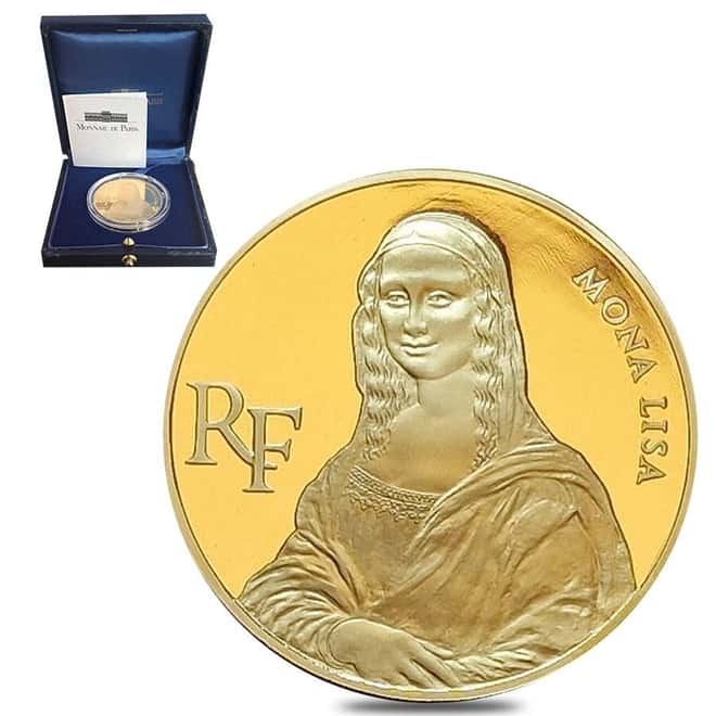 1993 1 oz France Bicentennial of the Louvre Mona Lisa Gold Coin (w/Box & COA)