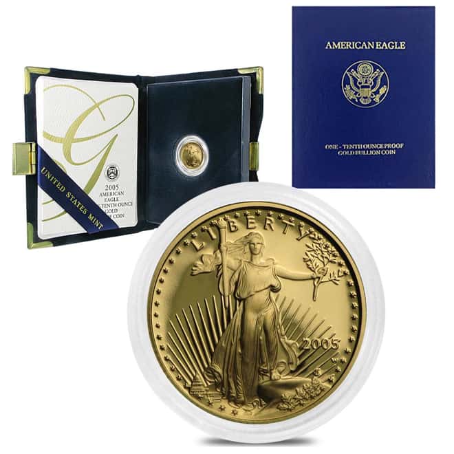 2005-W 1/10 oz $5 Proof Gold American Eagle (w/Box & COA)