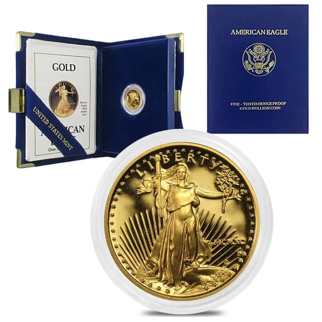 1990-P 1/10 oz $5 Proof Gold American Eagle (w/Box & COA)