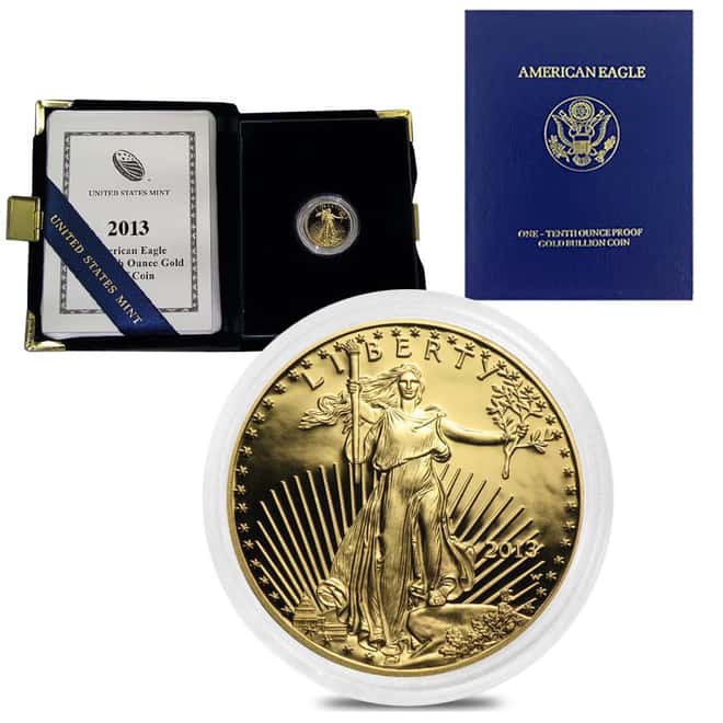 2013 1/10 oz $5 Proof Gold Eagle (w/Box)