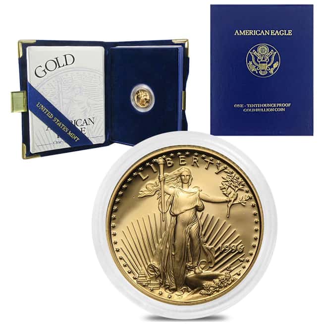 1996-W 1/10 oz $5 Proof Gold American Eagle (w/Box & COA)