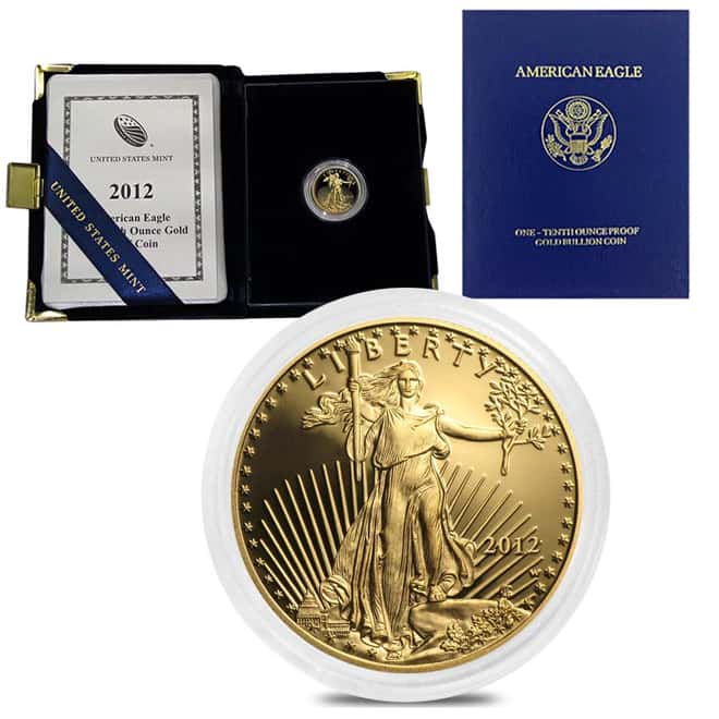 2012 W 1/10 oz $5 Proof Gold American Eagle (w/Box & COA)