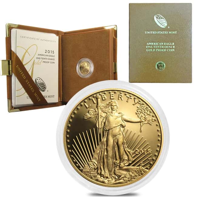 2015-W 1/10 oz $5 Proof Gold American Eagle (w/Box & COA)