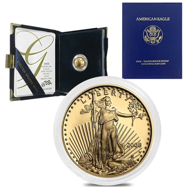 2008-W 1/10 oz $5 Proof Gold American Eagle (w/Box & COA)
