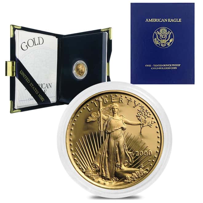 2000-W 1/10 oz $5 Proof Gold American Eagle (w/Box & COA)