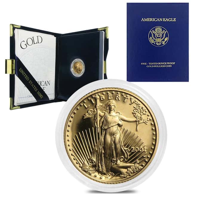 2001-W 1/10 oz $5 Proof Gold American Eagle (w/Box & COA)