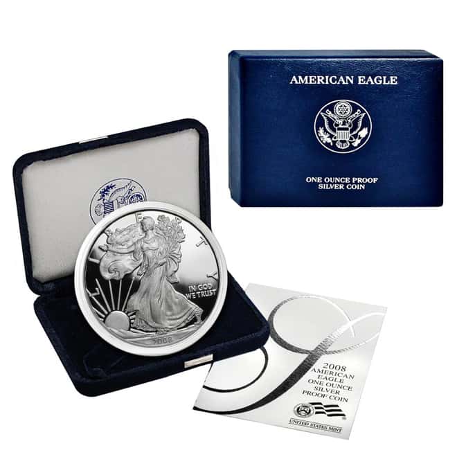 2008-W 1 oz Proof Silver American Eagle (w/Box & COA)