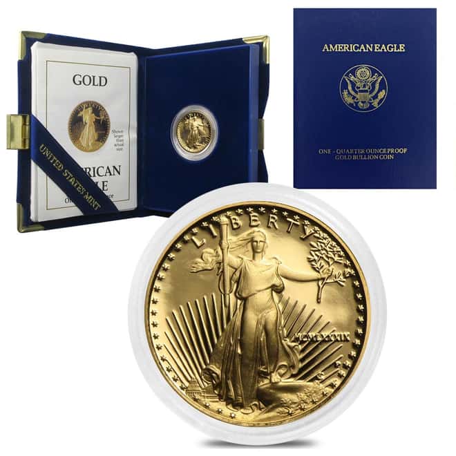 1989-P 1/4 oz $10 Proof Gold American Eagle (w/Box & COA)