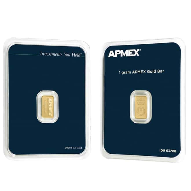 1 Gram APMEX Gold Bar .9999 Fine (in Assay)
