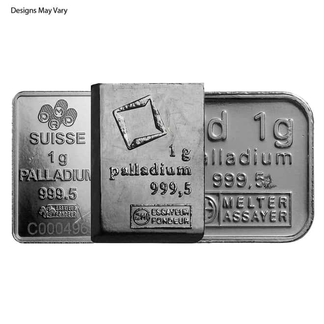 1 Gram Generic Palladium Bar .999+ Fine (Secondary Market)