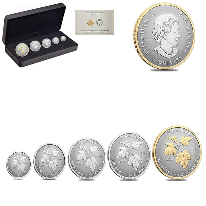 2024 Canada 1.9 oz Silver Autumn Beauty 5-Coin Set