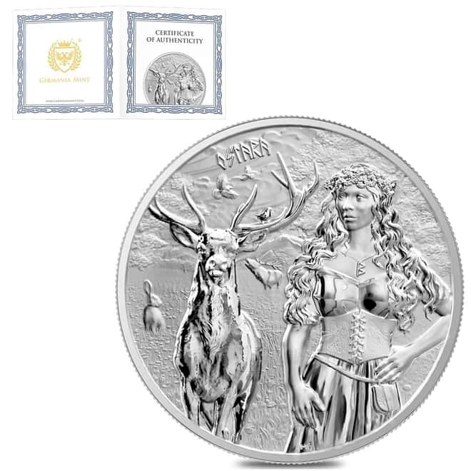 2023 1 oz Germania Valkyries Ostara Silver Coin (w/COA)